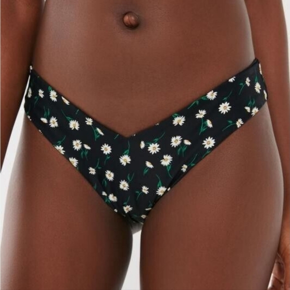 Onia X WeWoreWhat Black and White Daisy Bikini Bottom Large NWT (5448)